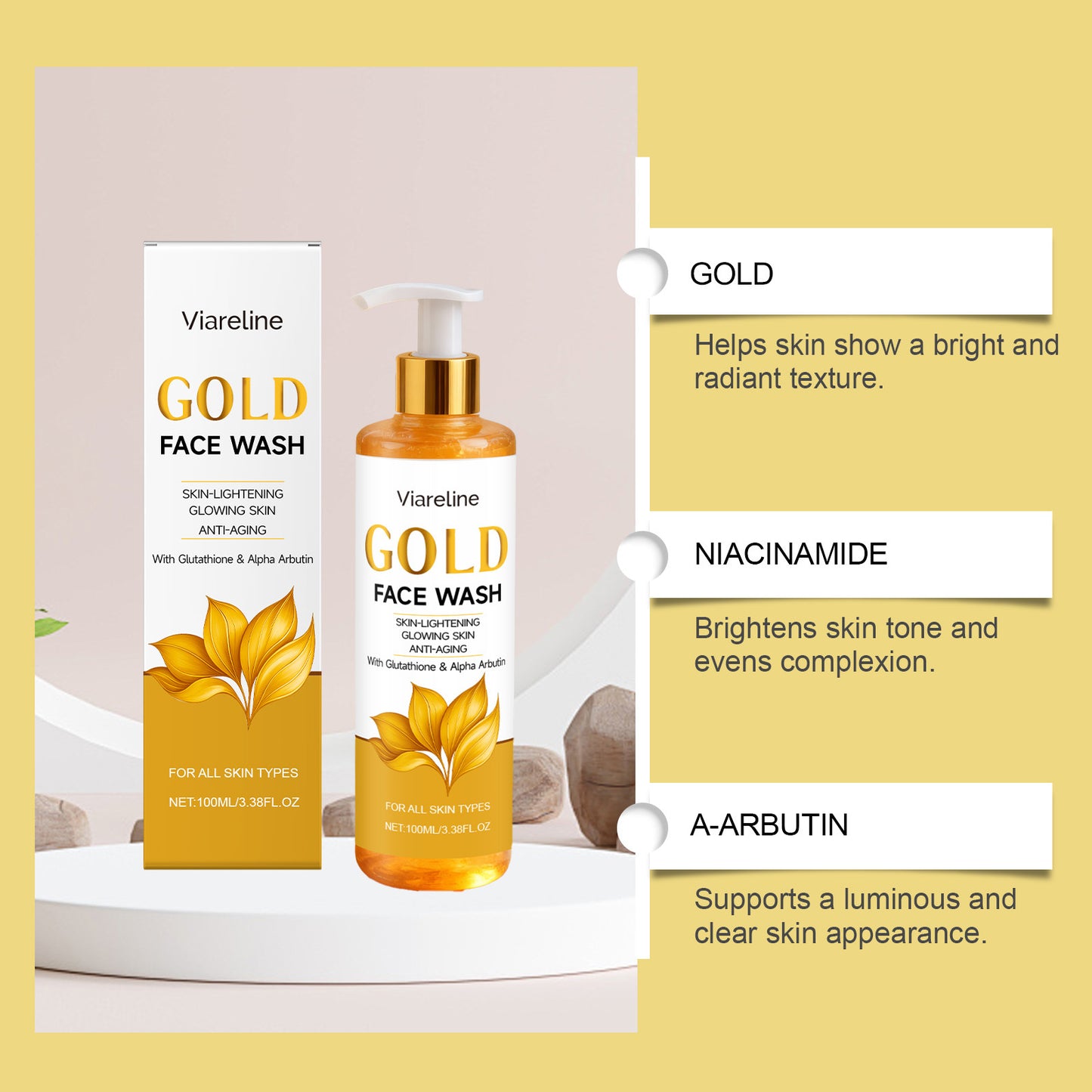 Golden Moisturizing Cleanser Gently Cleanses Brightens And Hydrates Facial Skin