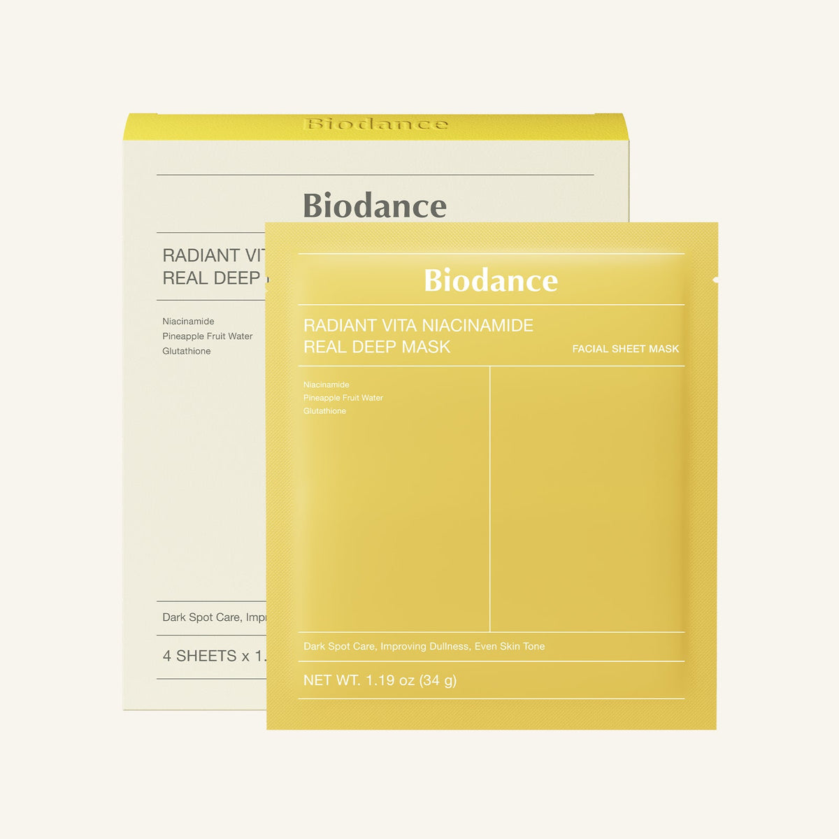 BIODANCE Radiant  Vita Niacinamide Real Deep Mask (box)